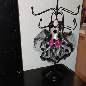 Polka Dot Jewelry Holder with Pink Bow